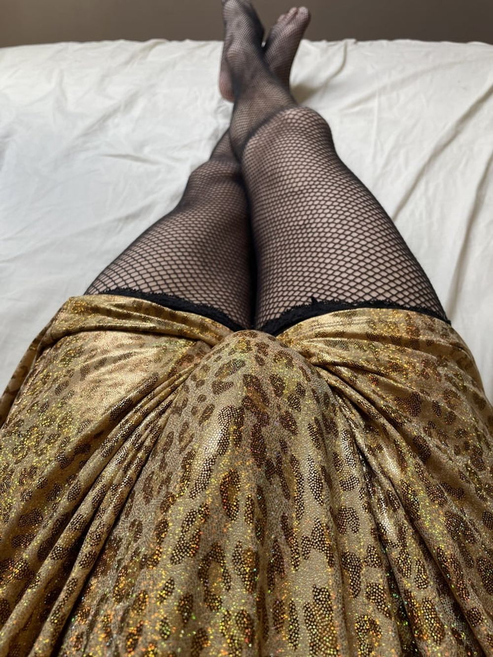 Shiny gold dress with stocking  #4