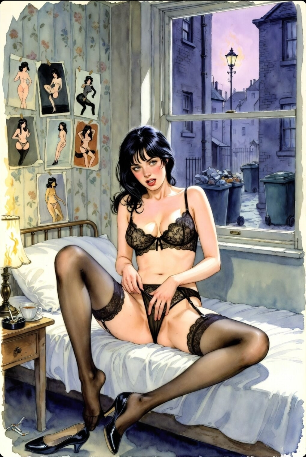 Pixwhores Experimental Enhanced: Black Stockings, Black Hair #60