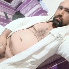 Daddy just got out of the shower