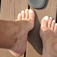 Barefoot with French pedicure