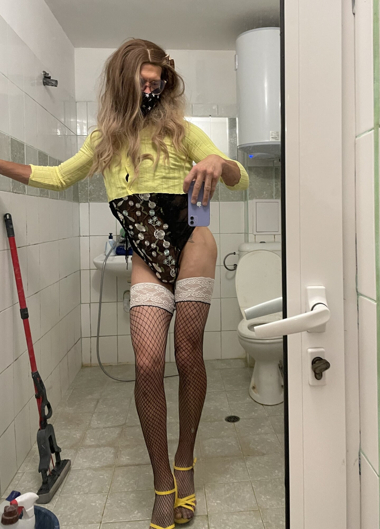 Mature Sissy in Yellow #6
