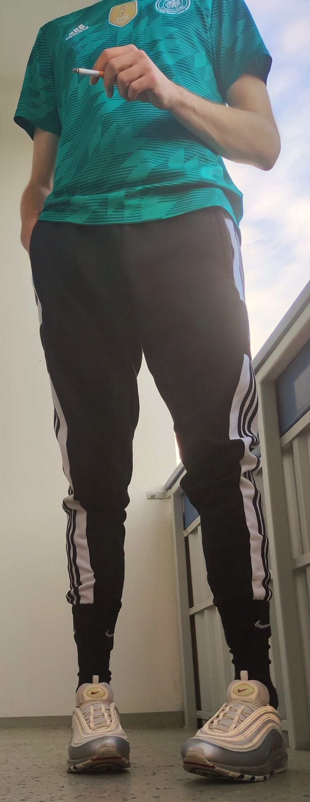 (GER) SubBoy in black Nike CrewSocks &amp; white AirMax97 &amp; Jock #34