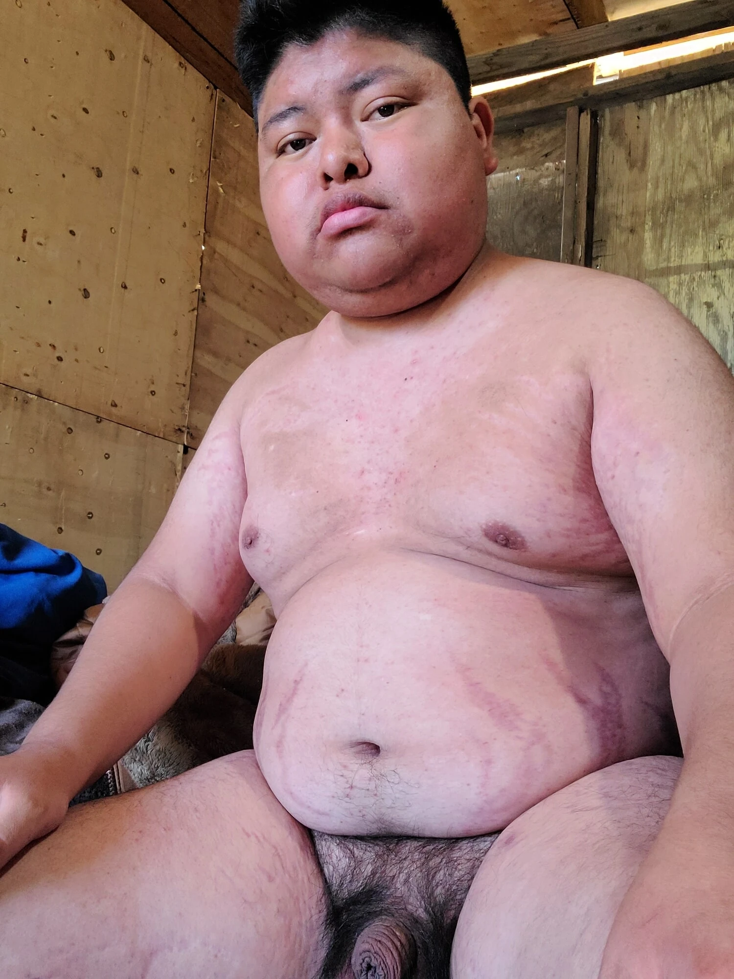 masturbating by pulling the penis