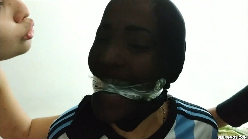 Gagged Woman Hogtied With Pantyhose Encasement - Selfgags #5