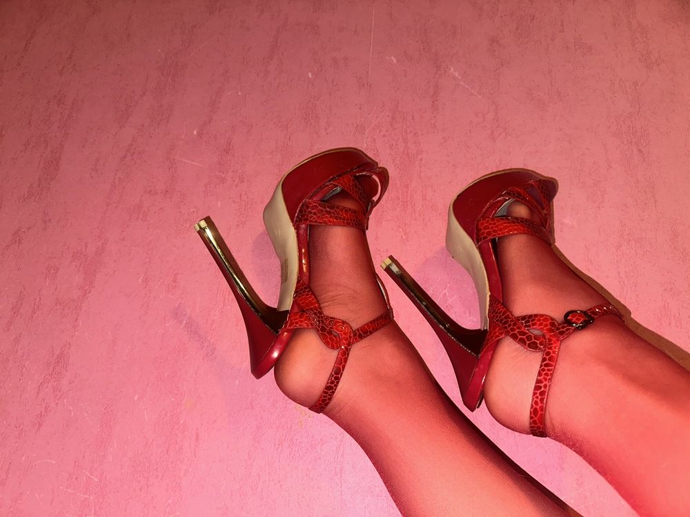 Legs, heels, stockings in red  #3