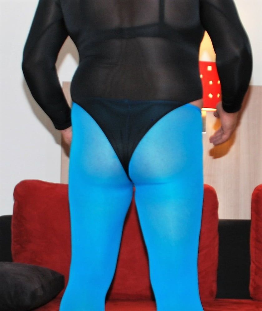 Leotard black tights blue #5