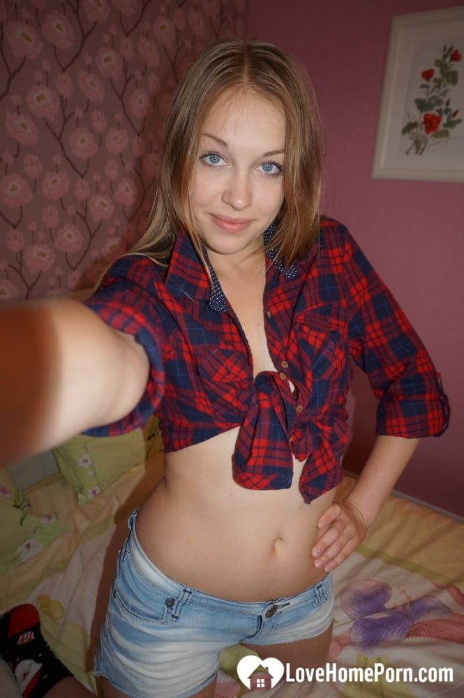 Lovely teen having a good time with nudes #2