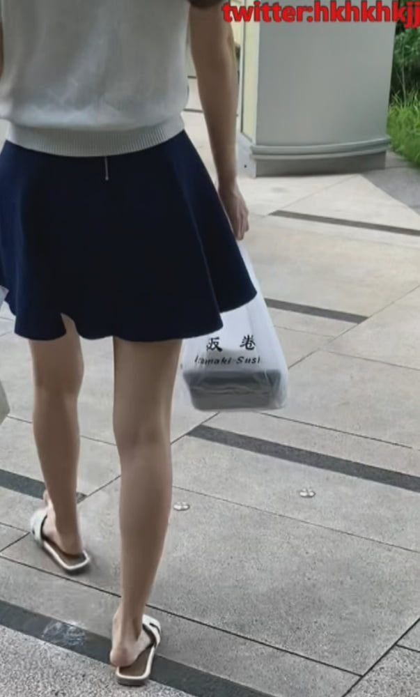 Cum girl eating takeaway sandals shoes 