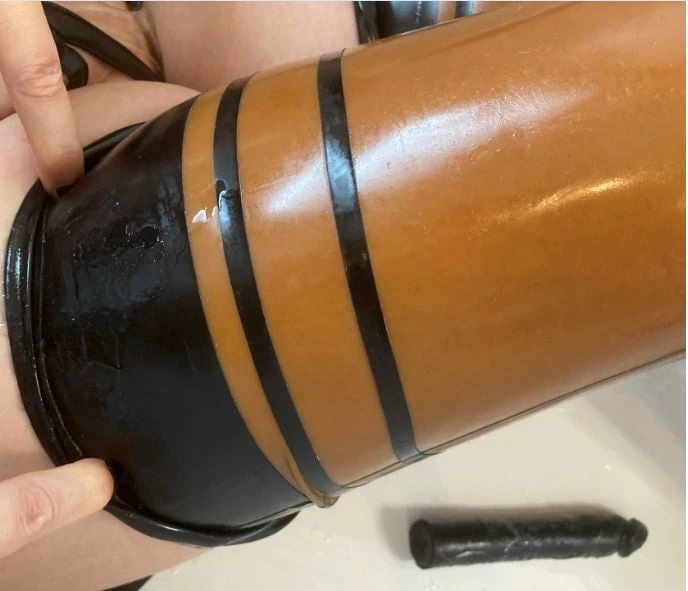 Latex and Dildo in Bath Tub #30