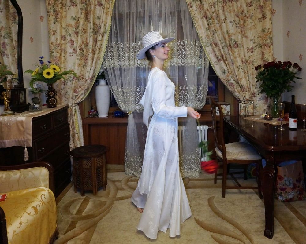 In Wedding Dress and White Hat #20