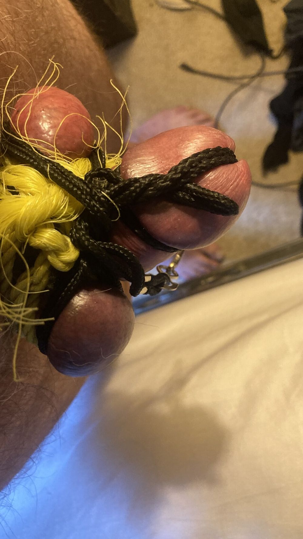 CBTLUVR’s Upside Down purple COCK &amp; BALLS BONDAGE CBT #5