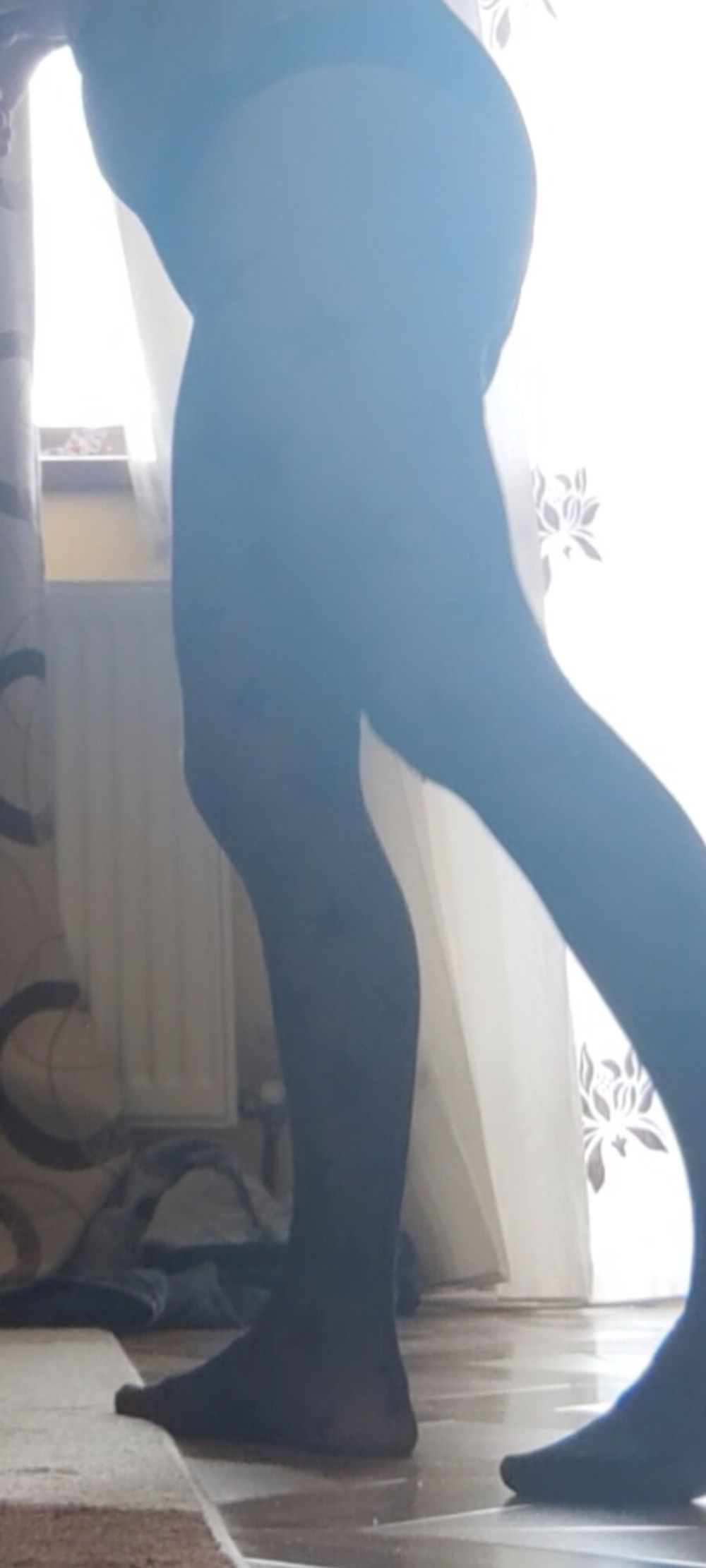 Pantyhose handjob in front of mirror #12