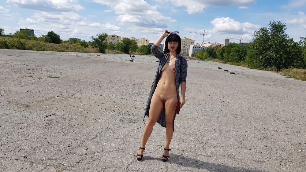  Marisha walks naked on the auto-polygon and films herself o #26