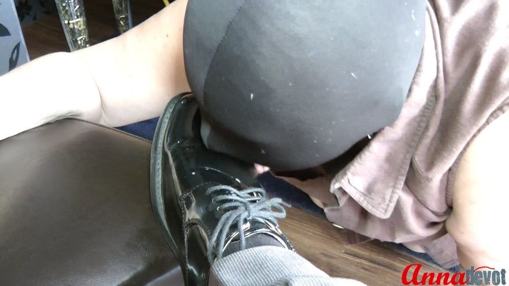 Slave licks shoes clean #3