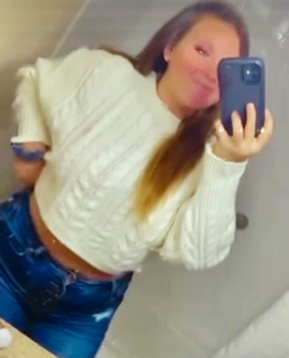 Photos of me in my white sweater and later fingering in it  #9