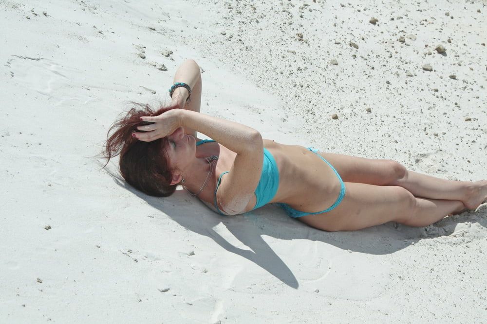 On White Sand in turquos bikini #17