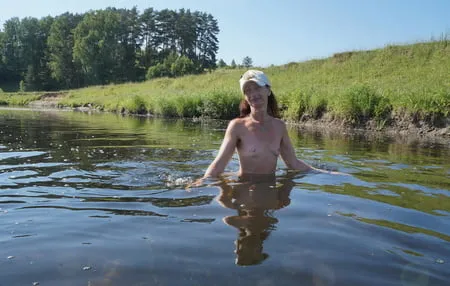 bathing in derzha river         