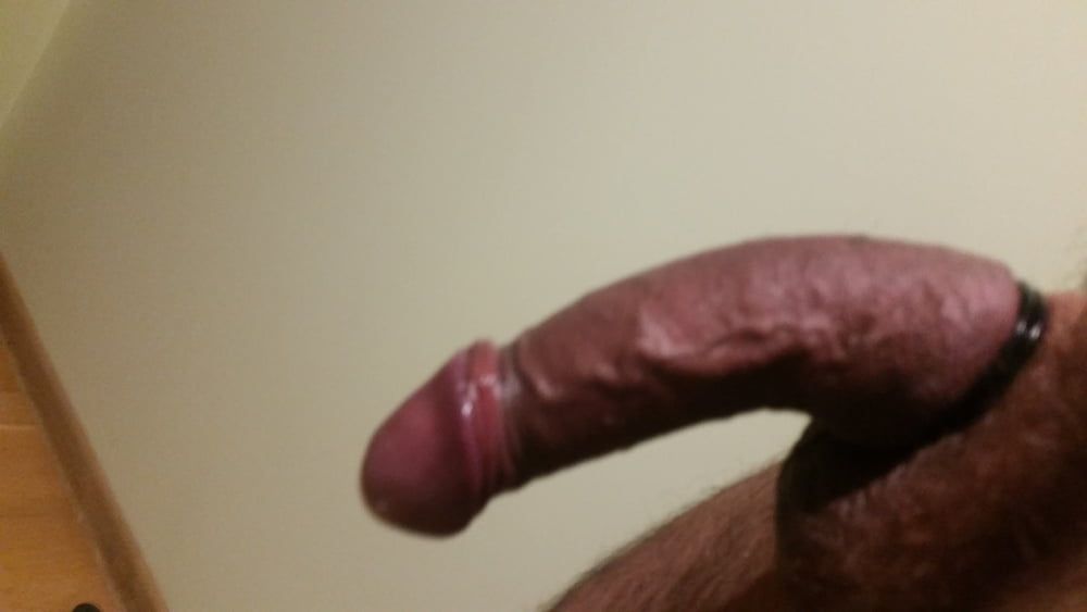 a ringed big dick ready to be used in a willing hole