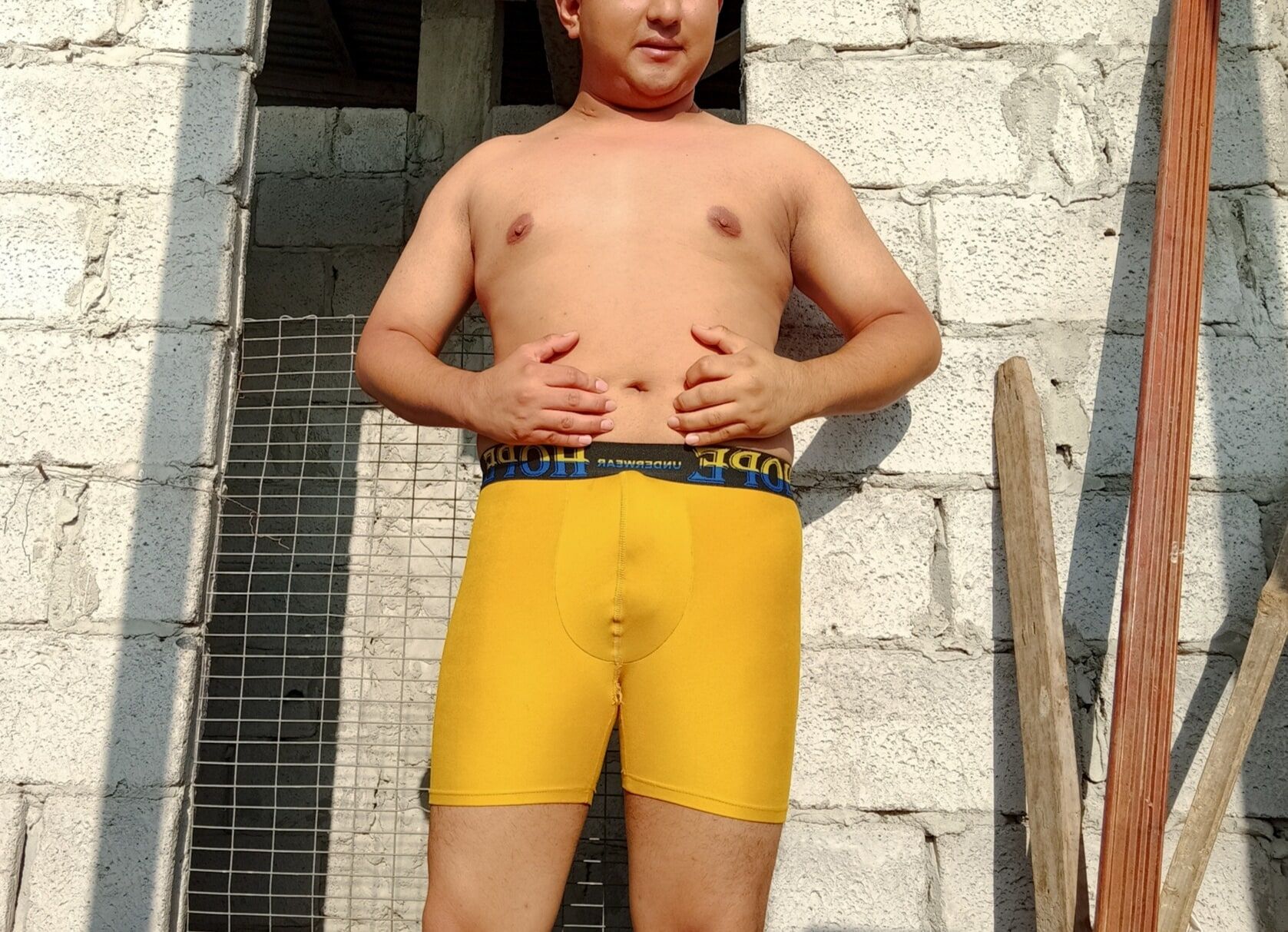 In Boxer (mustard yellow) - Under the sun - on my terrace #25