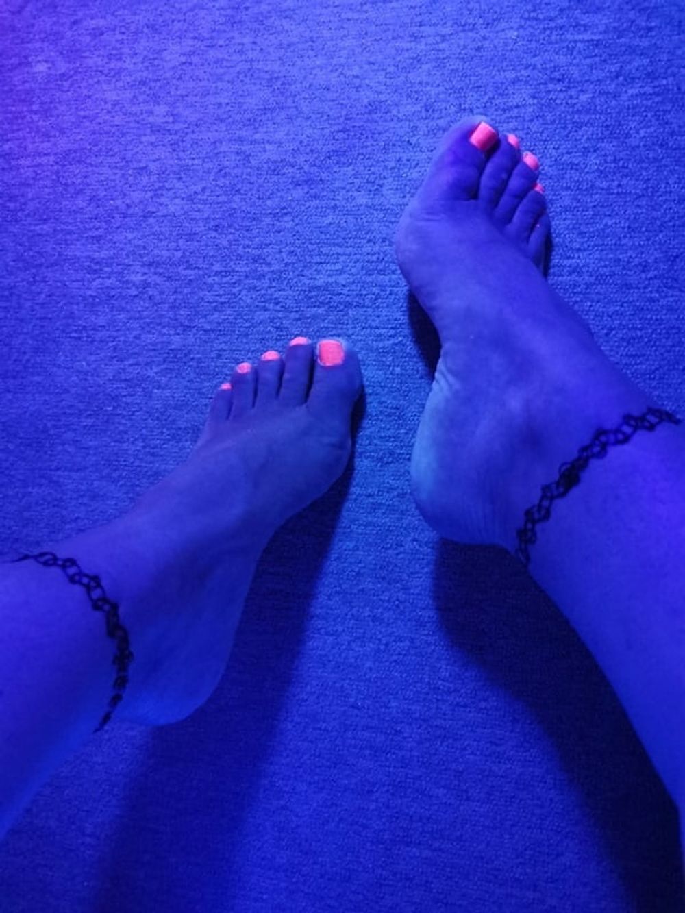 Sexy CD Feet On High Heels Posing In Neon Light #30