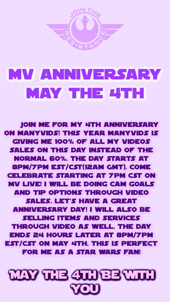 Manyvids Anniversary