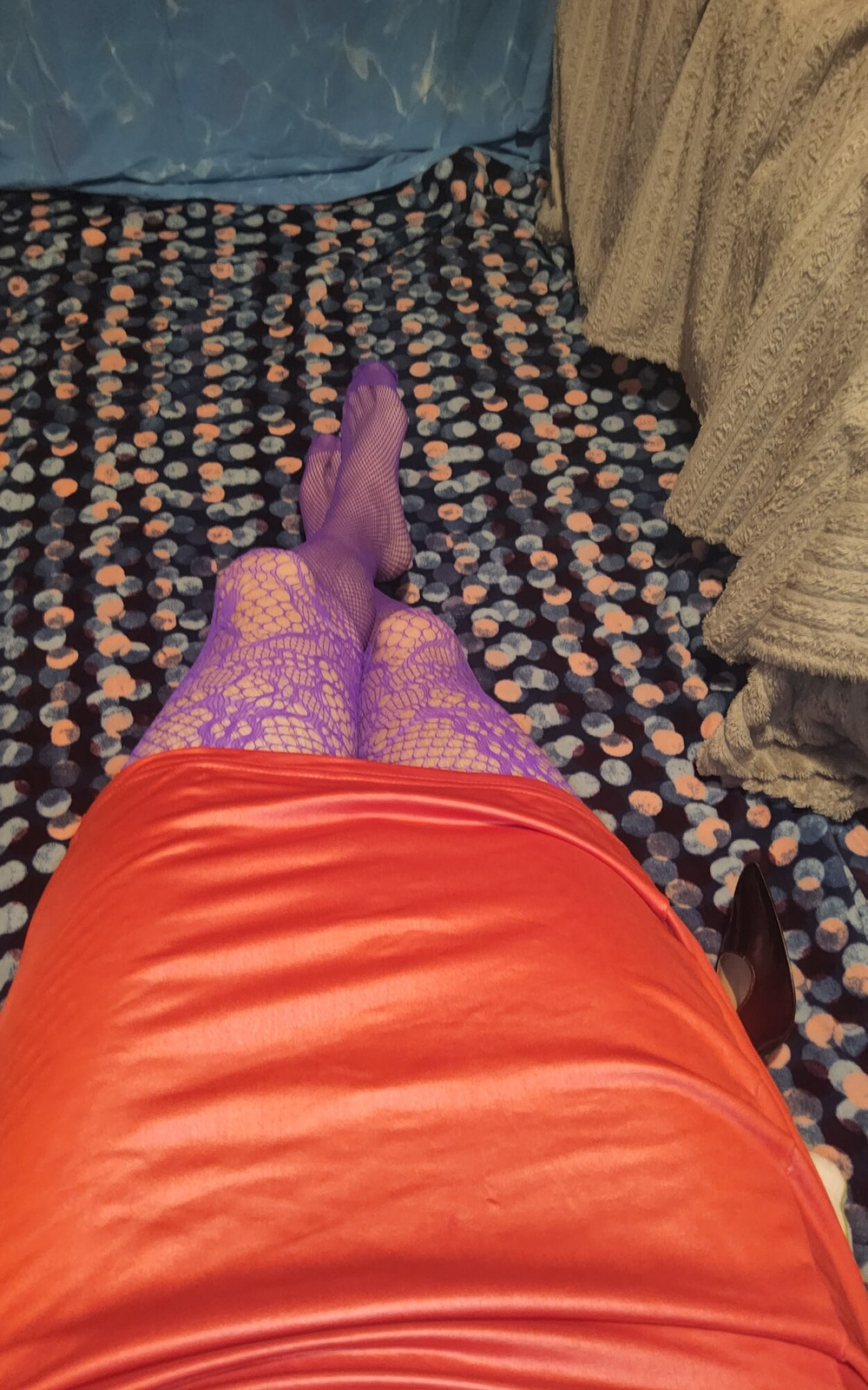 Teasing in My Purple Fishnets #8