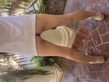 wife outdoors exposing         