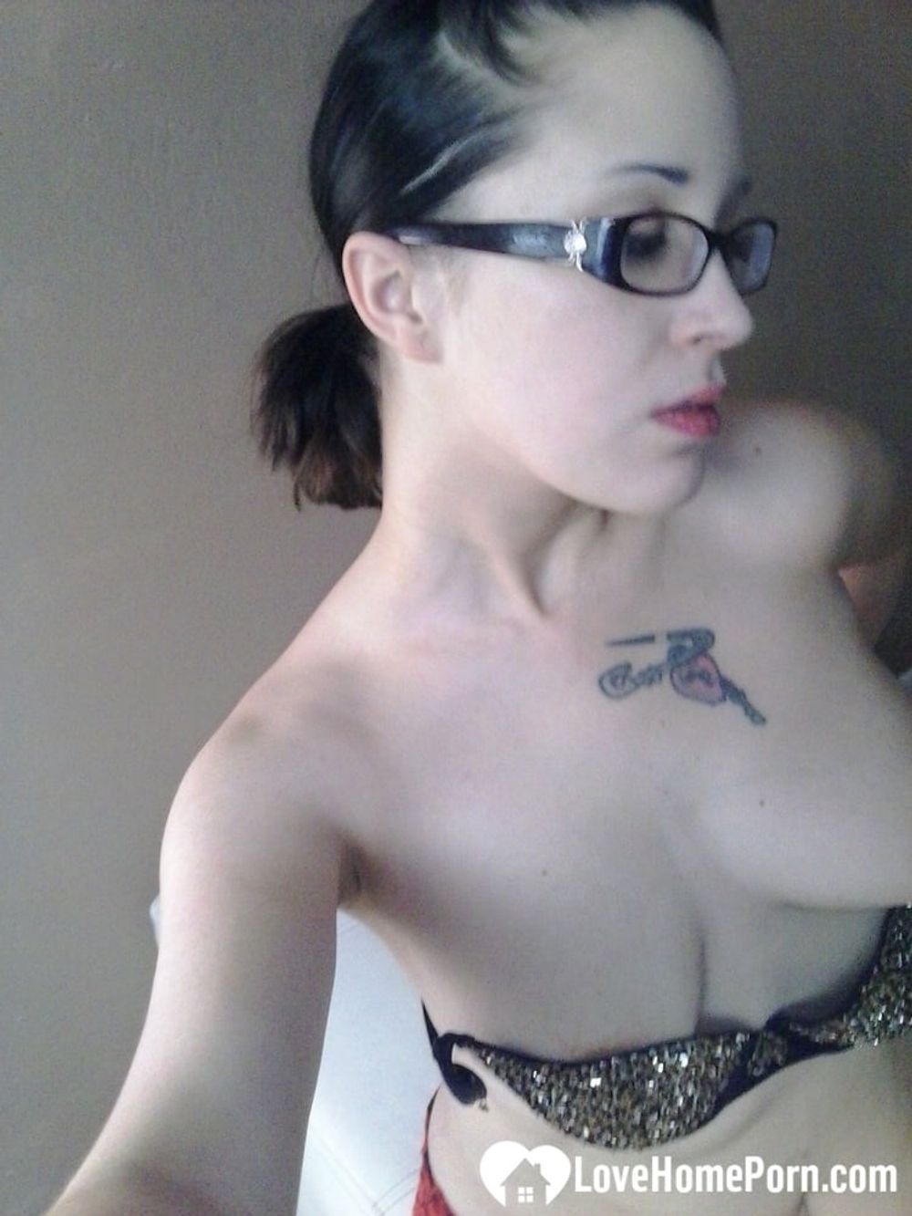 Nerdy girl sensually fingers her wet snatch #3