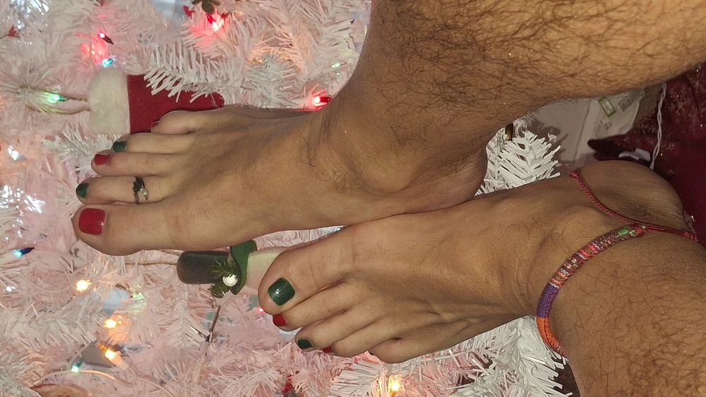 My cute toes next to the Christmas tree #9