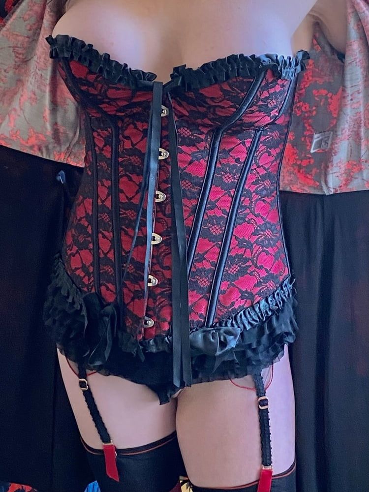 Asian MILF in Lingerie, Corset, and Stockings #3