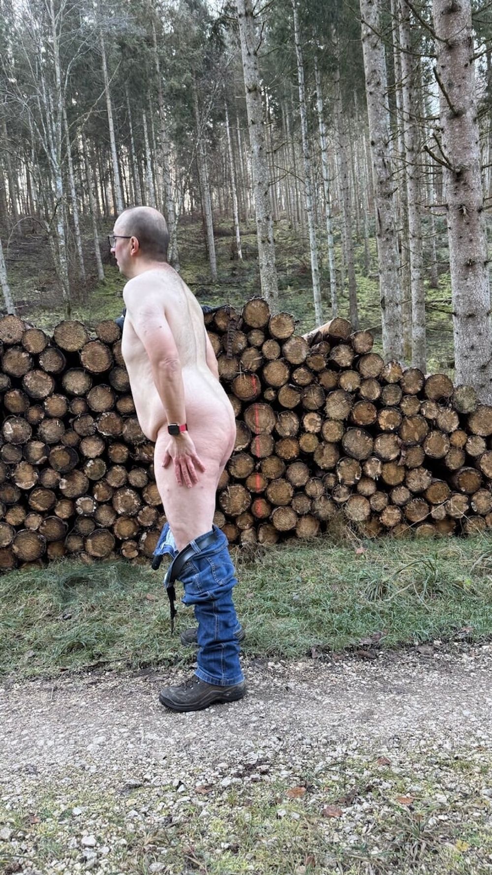 The stupid faggot, Christoph was naked in the forest #9