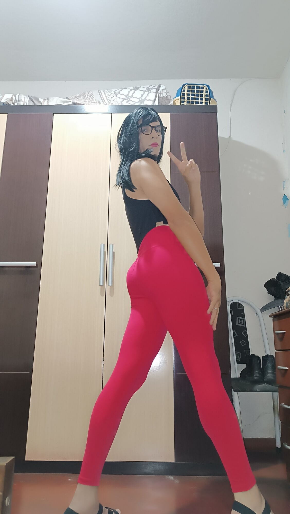 Sakura Nakamura Costume legs Red Gym