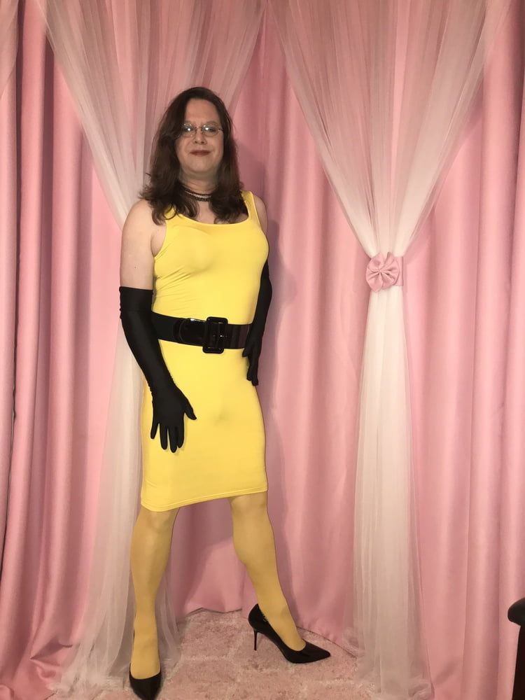 Joanie - Yellow Pencil Dress #6