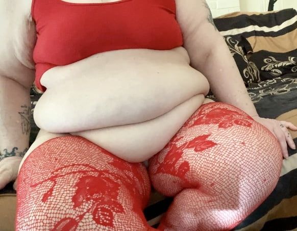 Fat big booty red thigh highs #3