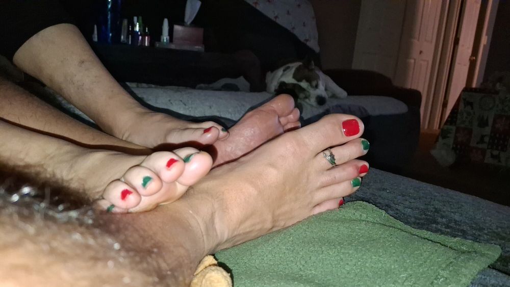 Playing footsie after our Pedicure #7