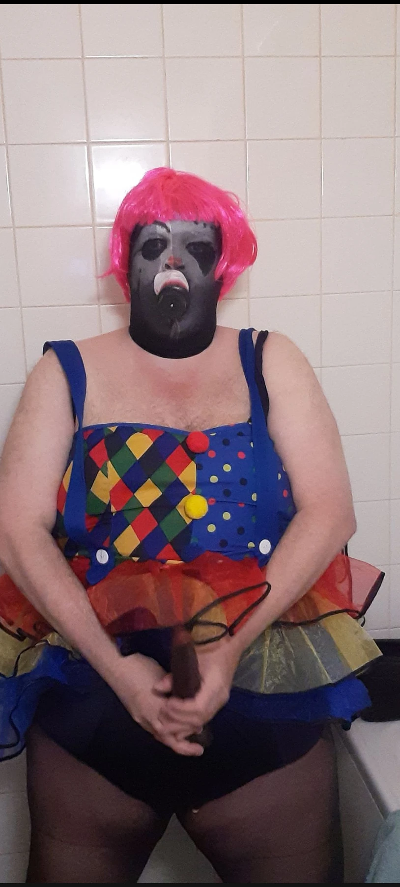 TV clown slut, nylon masks, and some dildo play #6