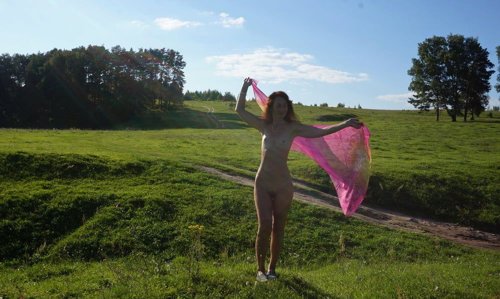 Hill and Pink Shawl #14