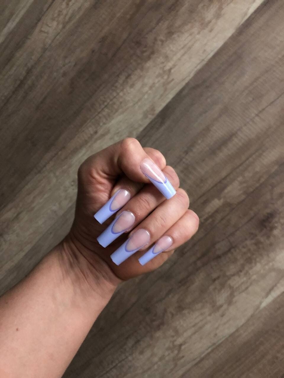 Purple-lilac long nails