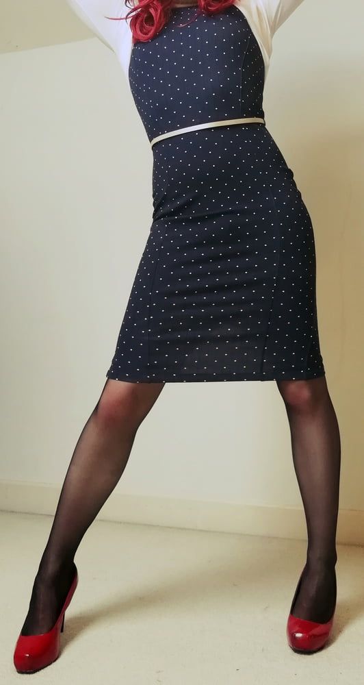Marie Crossdresser in pantyhose and tight dress #26