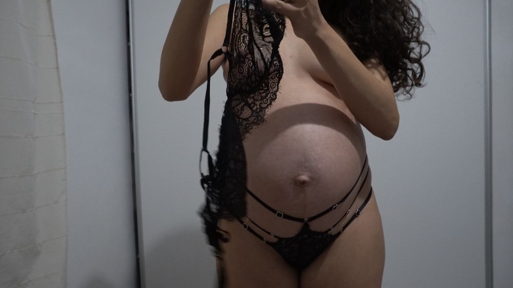 Pregnant MILF in lingerie #6