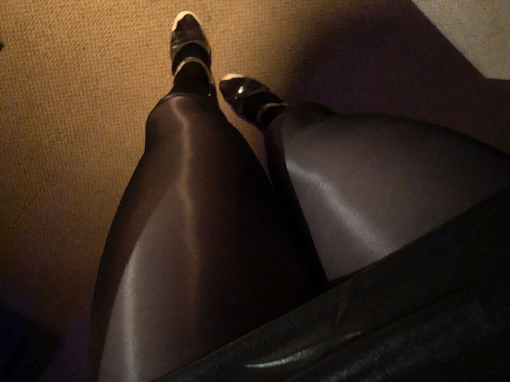 My legs looks so hot on pantyhose and high heels! #11