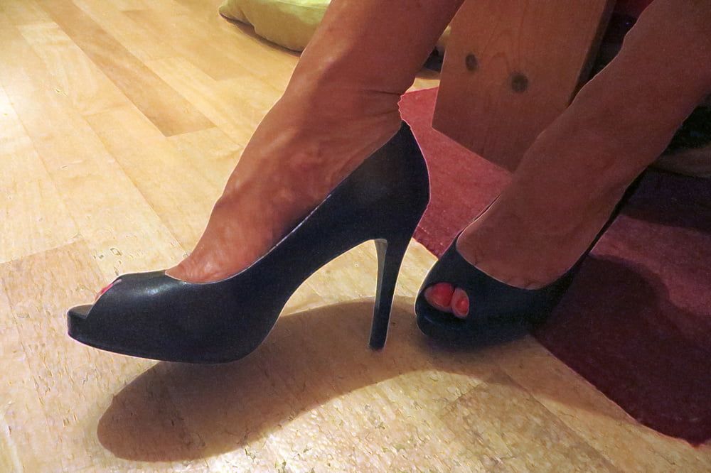 Random pics blue heels of my wife  #9