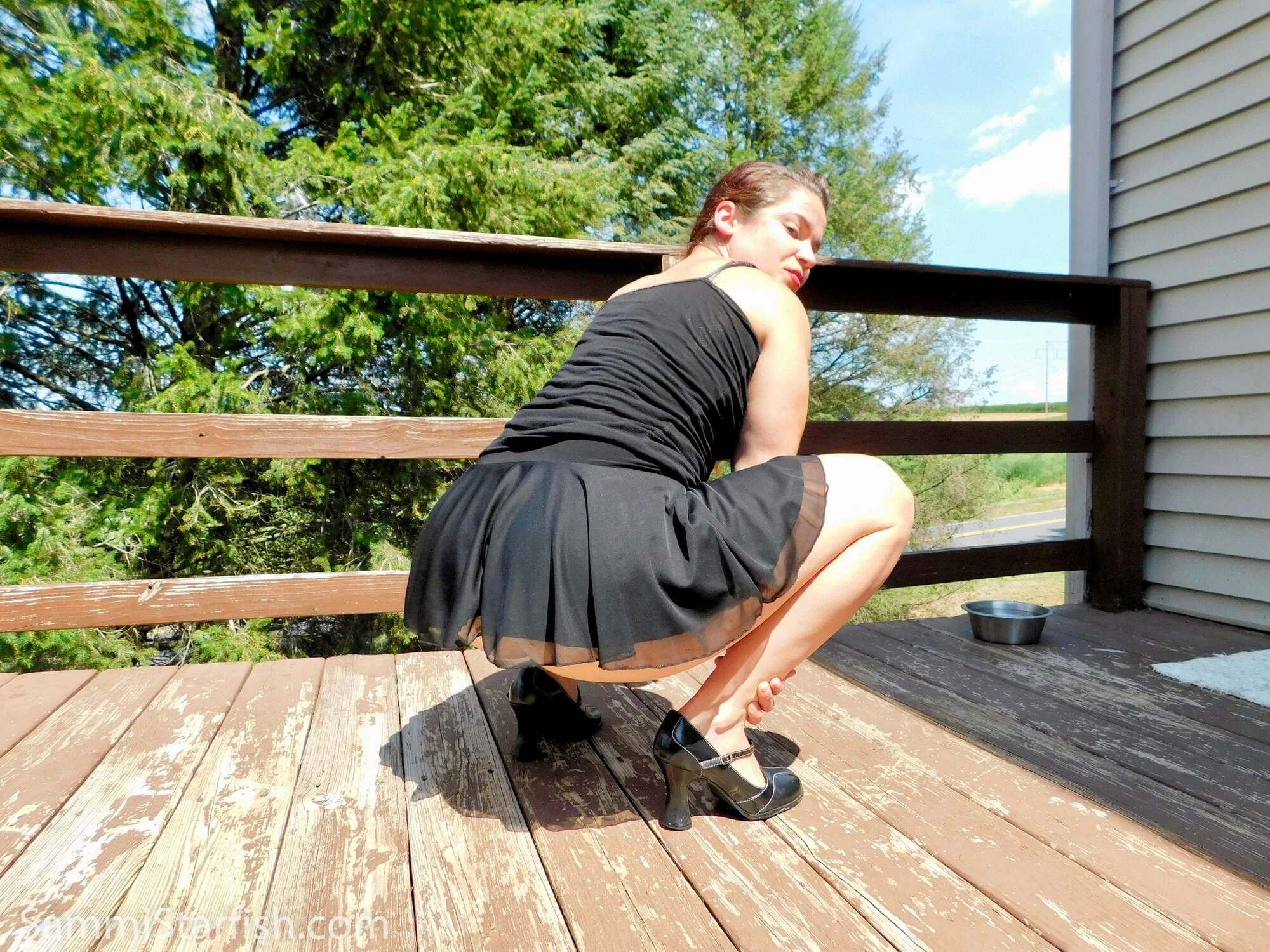 Exhibitionist neighbor - anus behind thong #34