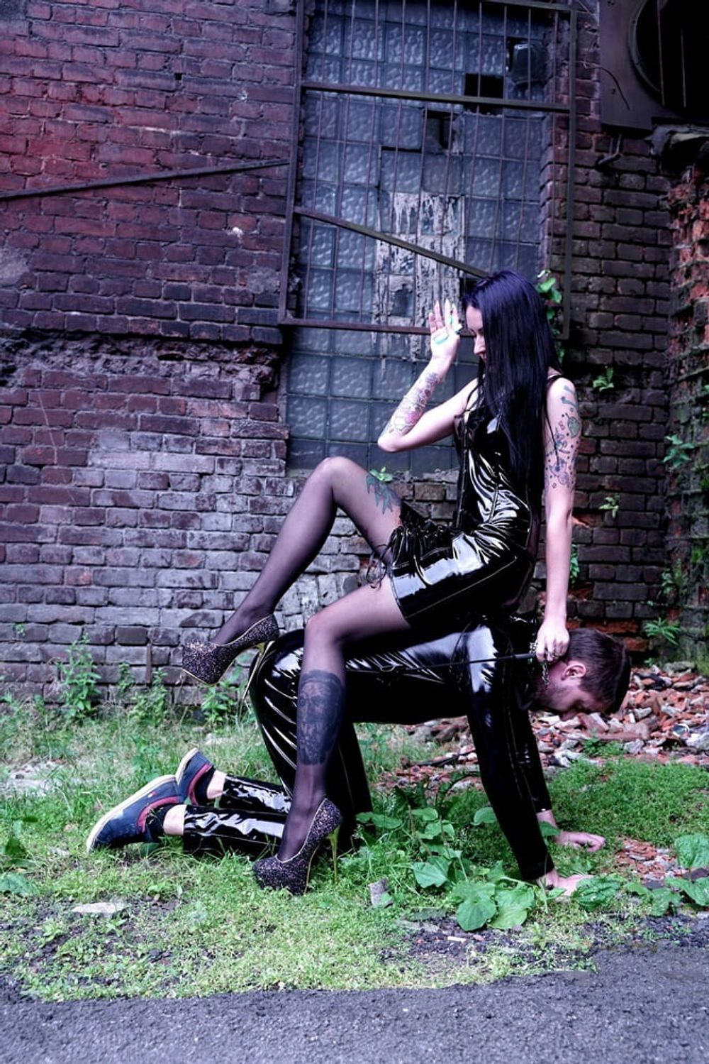 Dominatrix Nika on a walk with her slave. #14