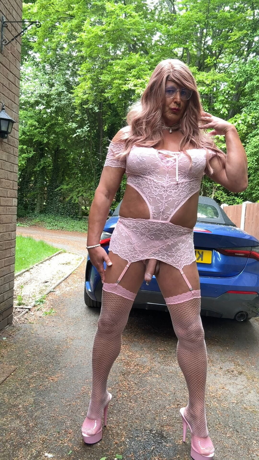 Sexy Crossdresser kellycd2022 in pink lace lingerie  #5