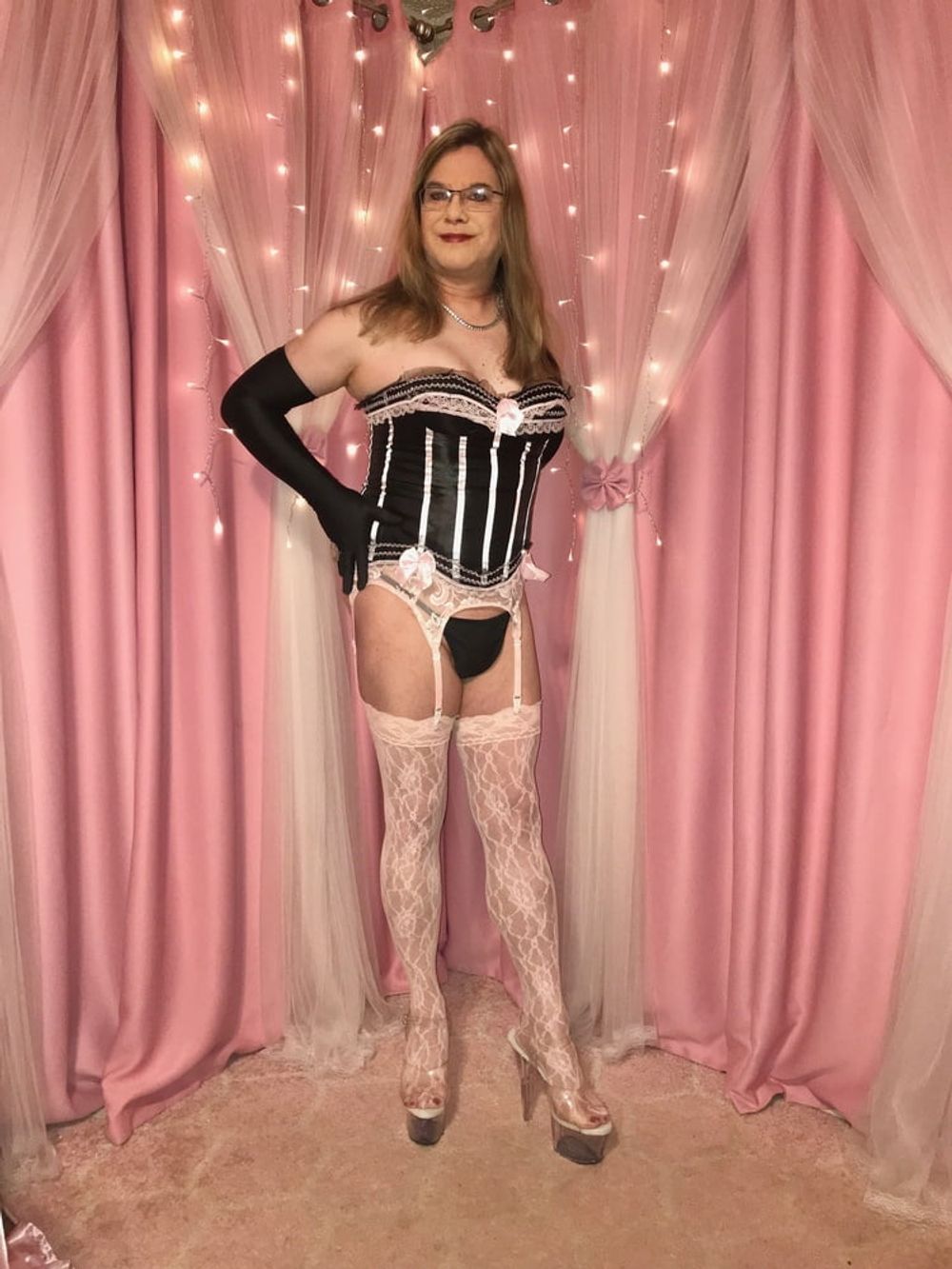 Joanie - Black and Pink Corset #17