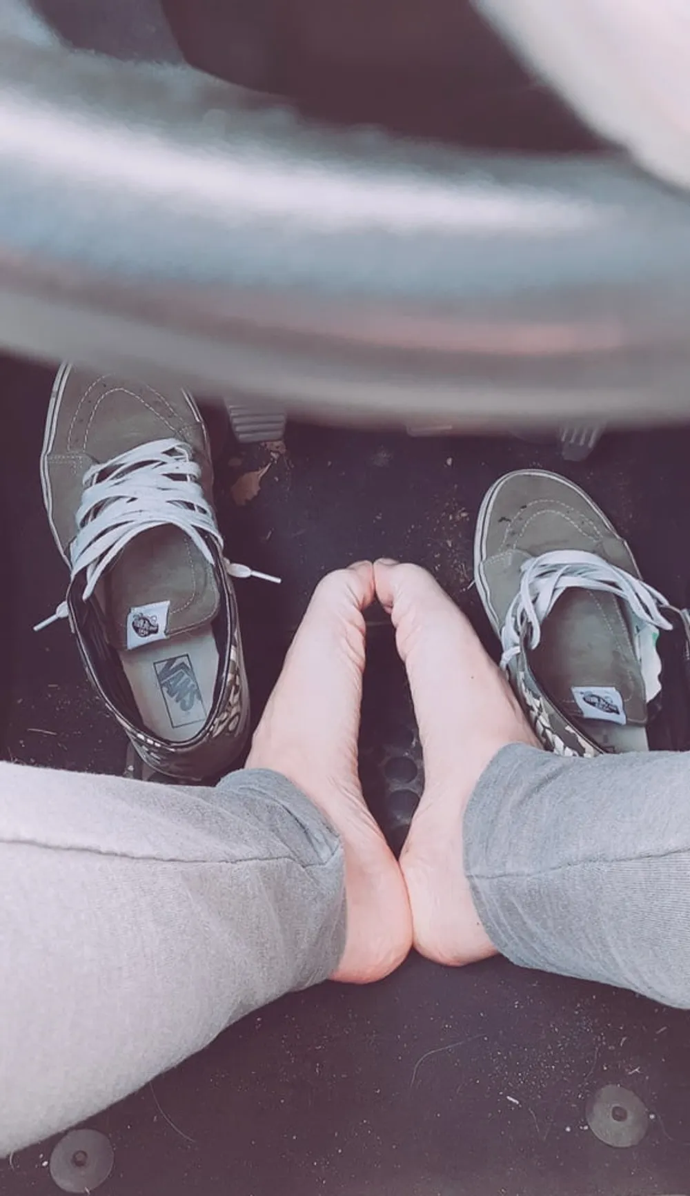 My feet in parking car #2