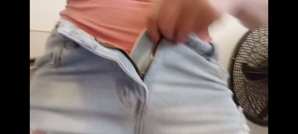 Wife fingering her pussy through her jeans so hot #4