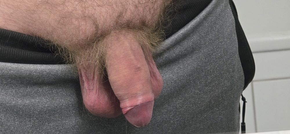 My big uncut cock in the mirror #9