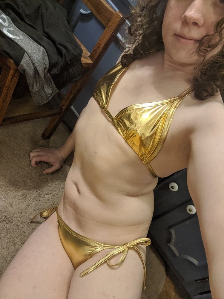 Gold Bikini and Shorts #4